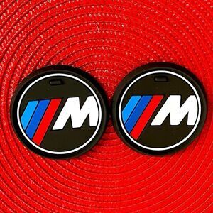 BMW Motorsports Logo Cup Holder Coasters set of 2 NWT